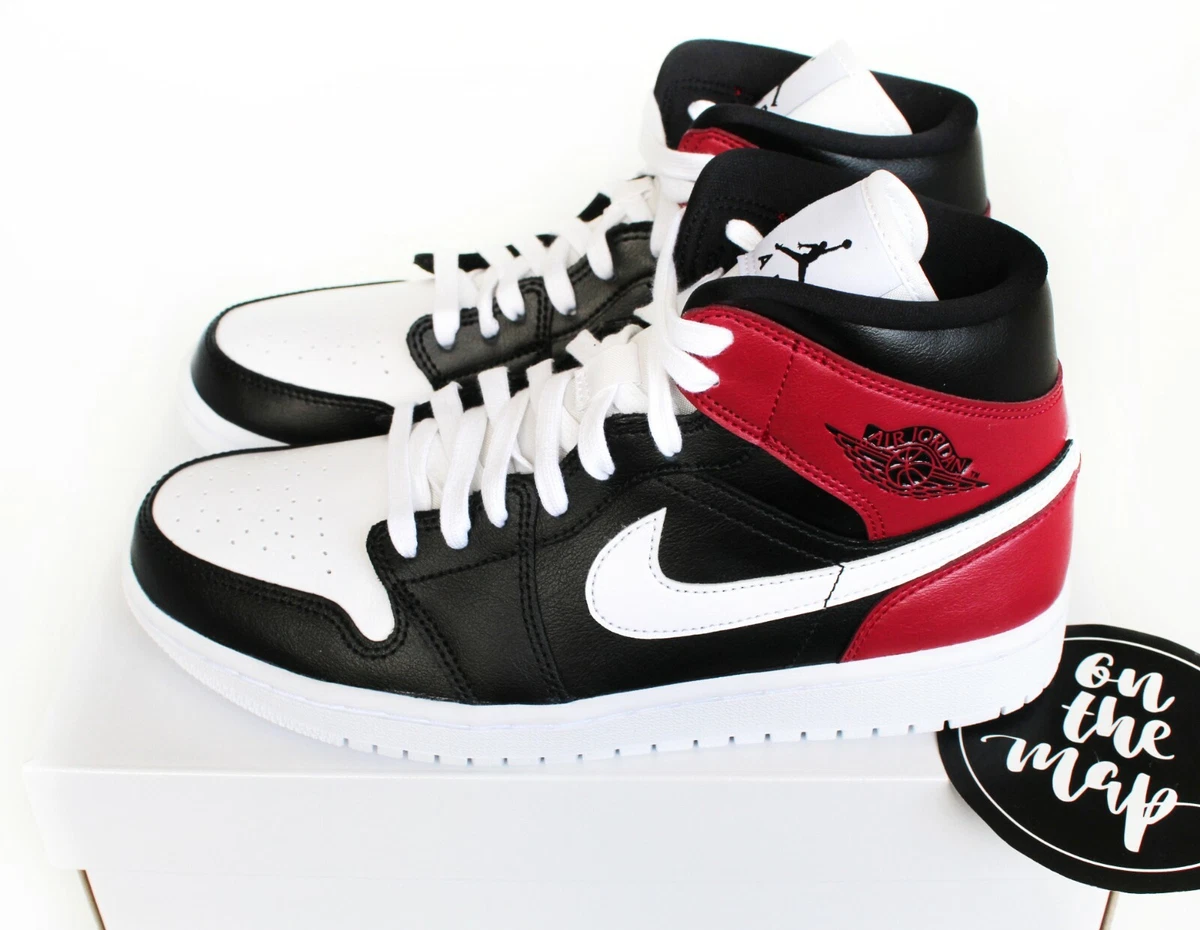 Nike Air Jordan 1 Retro Mid W Black White Noble Red Bred UK 2.5 US 3 5 EU  35.5