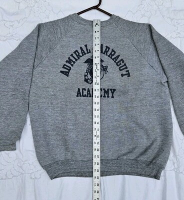 Sweat Vintage Russell Athletic Admiral Farragut Academy - Bleu Marine/gris Taille XL