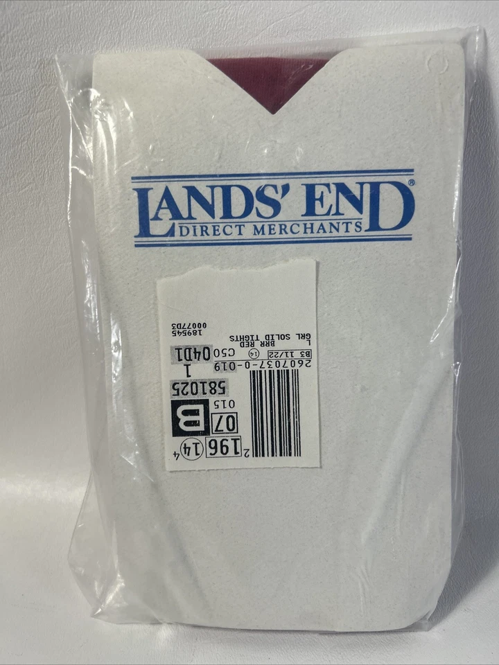 Medias LANDS END Niñas Rojo Baya Sólida Talla Grande 12-14 NUEVAS en Paquete Foto 2 de 4