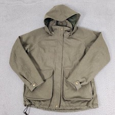 Cc Filson Jacket Womens Small Green Outdoor Wool Blend Chore Coat Hooded Western