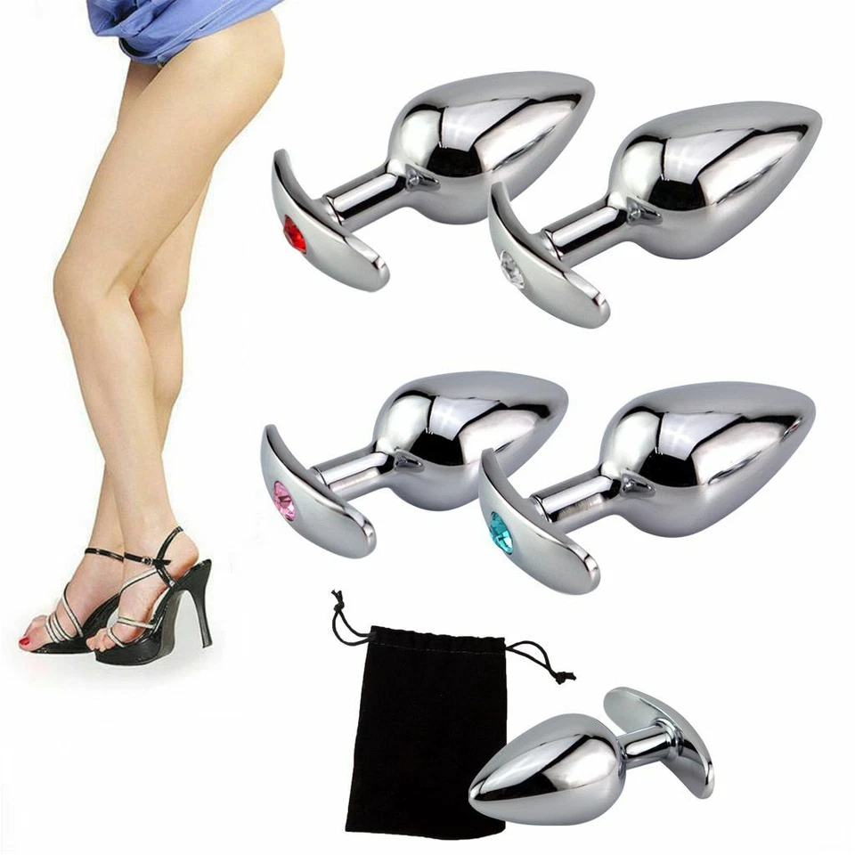 S/M/L Set Sex Toy For Women Men Couples Metal Jewel Anal Butt Plug STAINLESS New - Image 3 of 4
