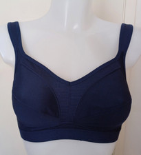 M&S NAVY BLUE  Full Cup Non-Wired,  High Impact Sports Bra  Size 32B, 34A