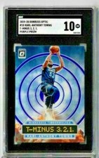2019-20 Panini Donruss Optic Karl-Anthony Towns T-Minus 3,2,1  Purp Prizm SGC 10