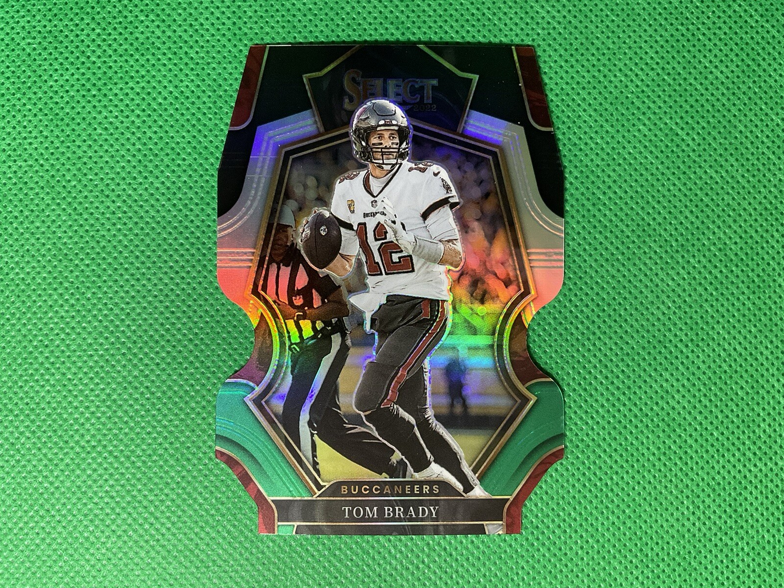 2022 Panini Select NFL Tom Brady #192 Black & Green Prizm Die Cut Premier