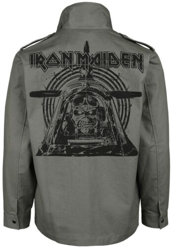 Iron Maiden Aces High Transition Cotton Olive Military Jacket Heavy Metal Band - Picture 2 of 7