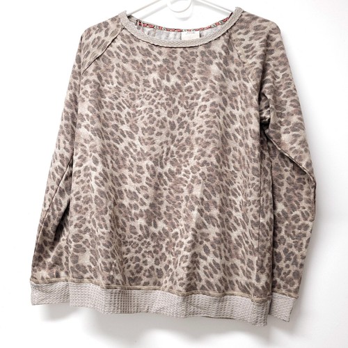 Knox Rose Womens Leopard Print Crew 