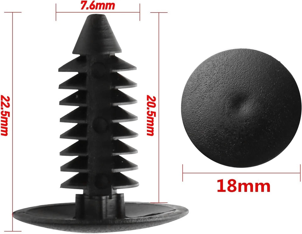 100X Bumper Fastener Clips Auto Car Hole Plastic Rivets Retainer Fender Push Pin - Image 2 of 4