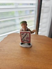  Lefton Child Holding Performance Sign Miniature Village Figurine 2"