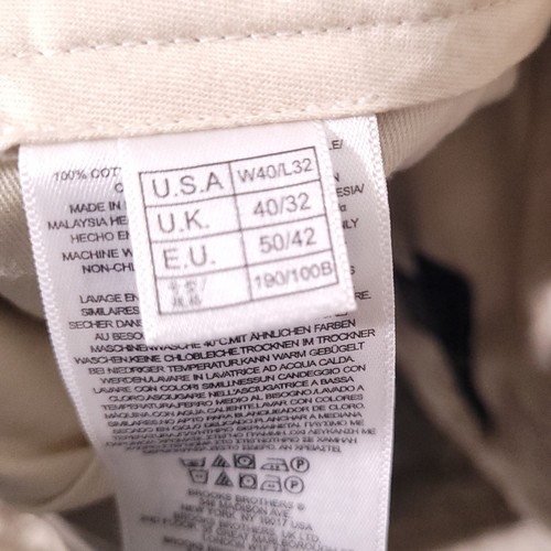 Brooks Brothers Advantage Chino Clark Pantaloni Uomo 40x32 Beige Piatto Frontale Dritto - Foto 11 di 18