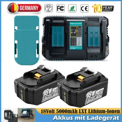 MARKENLOS 2x BL1850B batteria per Makita 18V 5,0Ah BL1860B DDF453 LED LXT Li-ion con caricatore