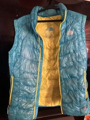 North Face Summit Series Packable Down Vest - Blue and Yellow