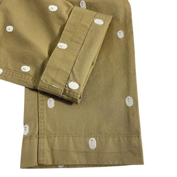 A Bathing Ape BAPE Ape Head Stitched Cotton Chino Pants Beige M W79cm BA0226211 thumbnail 4