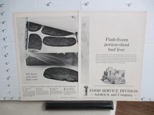 magazine ad 1960s ARMOUR Food Service restaurant beef liver