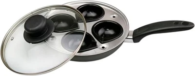 OPTIPRODUCTS 4 Cup Egg Poacher Pan Non Stick Egg Poaching Pan Aluminium Poached Egg Maker