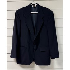 Robert Morris Mens Navy Blue Two Button Blazer Sport Coat Made in USA