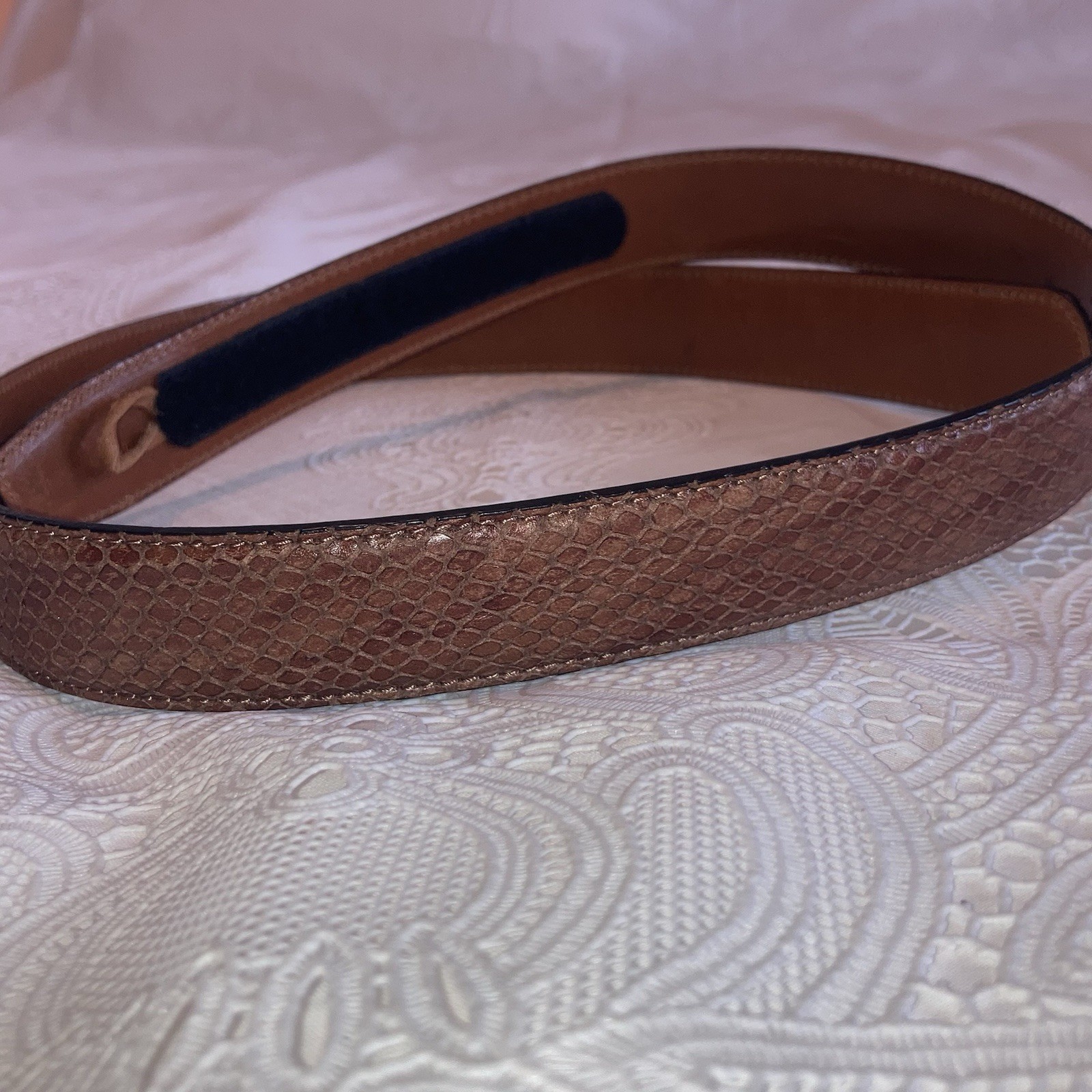 Terry Stack Brown Belt Snake Skin Pattern Italian… - image 6