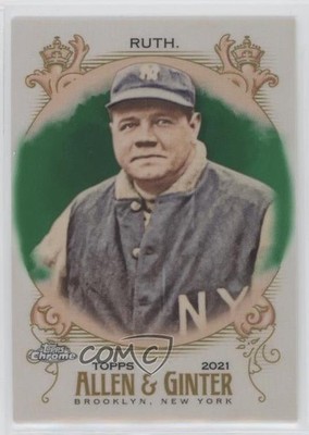 2021 Topps Allen & Ginter Chrome Green Refractor 64/99 Babe Ruth #120 HOF 0o1a