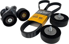 Drive Belt Kit with Tensioner Assembly + 2 Idler Pulleys for BMW 135i 335i (07-1
