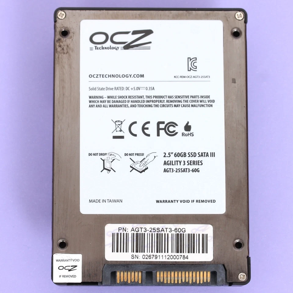OCZ Agility 3 2.5” 60GB SATA SSD Solid State Drive 9mm AGT3-25SAT3-60G - Image 3 of 3