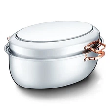 CONCORD Premium 12 QT Stainless Steel Roasting Pan with Hangable Rack