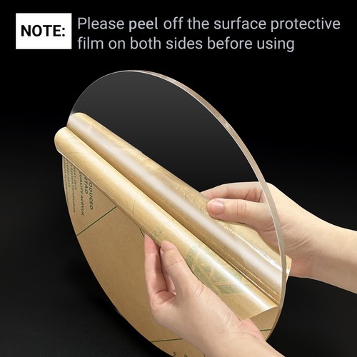 2 Pieces 1/8 Round Plexiglass Sheet 17 Inch Diameter Clear Acrylic Circle Round - Picture 3 of 6