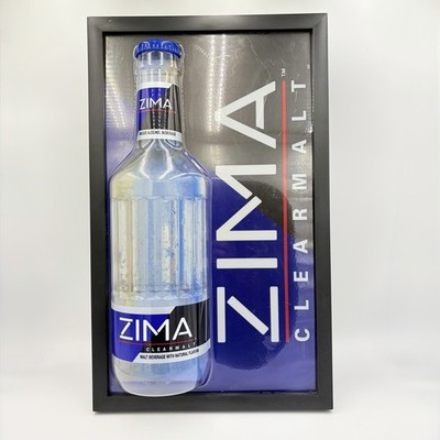 ZIMA CLEARMALT Lighted Bar Sign 26x16x10 Advertising Display Tested WORKS