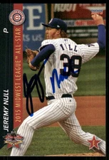 2015 South Bend Cubs JEREMY NULL Signed Card autograph auto CONOVER, NC