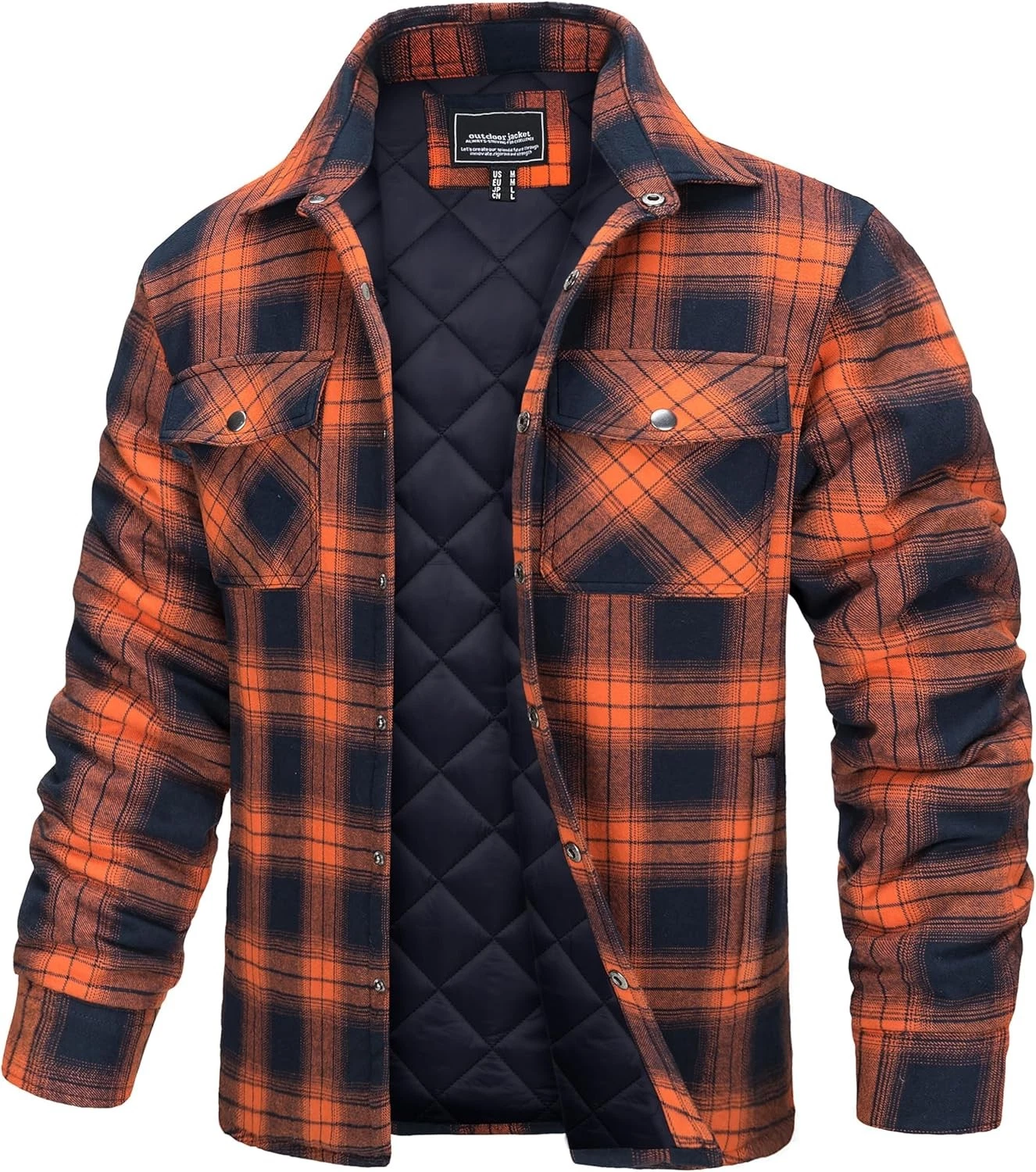 Men's Flannel Shirt Jacket Quilted Lined Long Sleeve Button Down Shirts Jacket
Opens in a new window