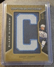 2025-26 UD Black Diamond Adam Lowry Captains Patches Gold 02/23 - Winnipeg Jets