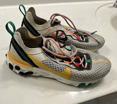 Nike React Element 55 Sunburst Men s Low Top Lace-Up Sneakers Rubber CK9288-100