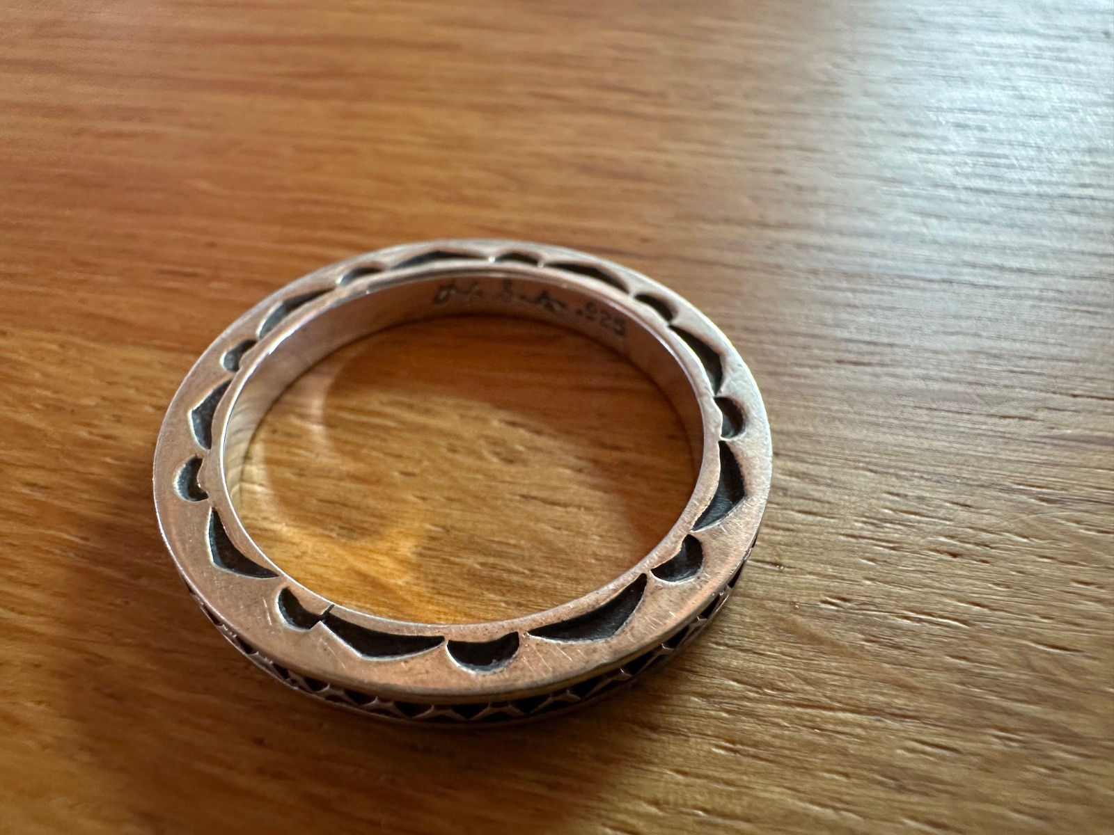Lyle Secatero Navajo Sterling Silver Ring - Gem