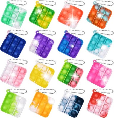 16er Pack Mini Silikon Schlüsselanhänger Fidget Spielzeug - Anti-Stress