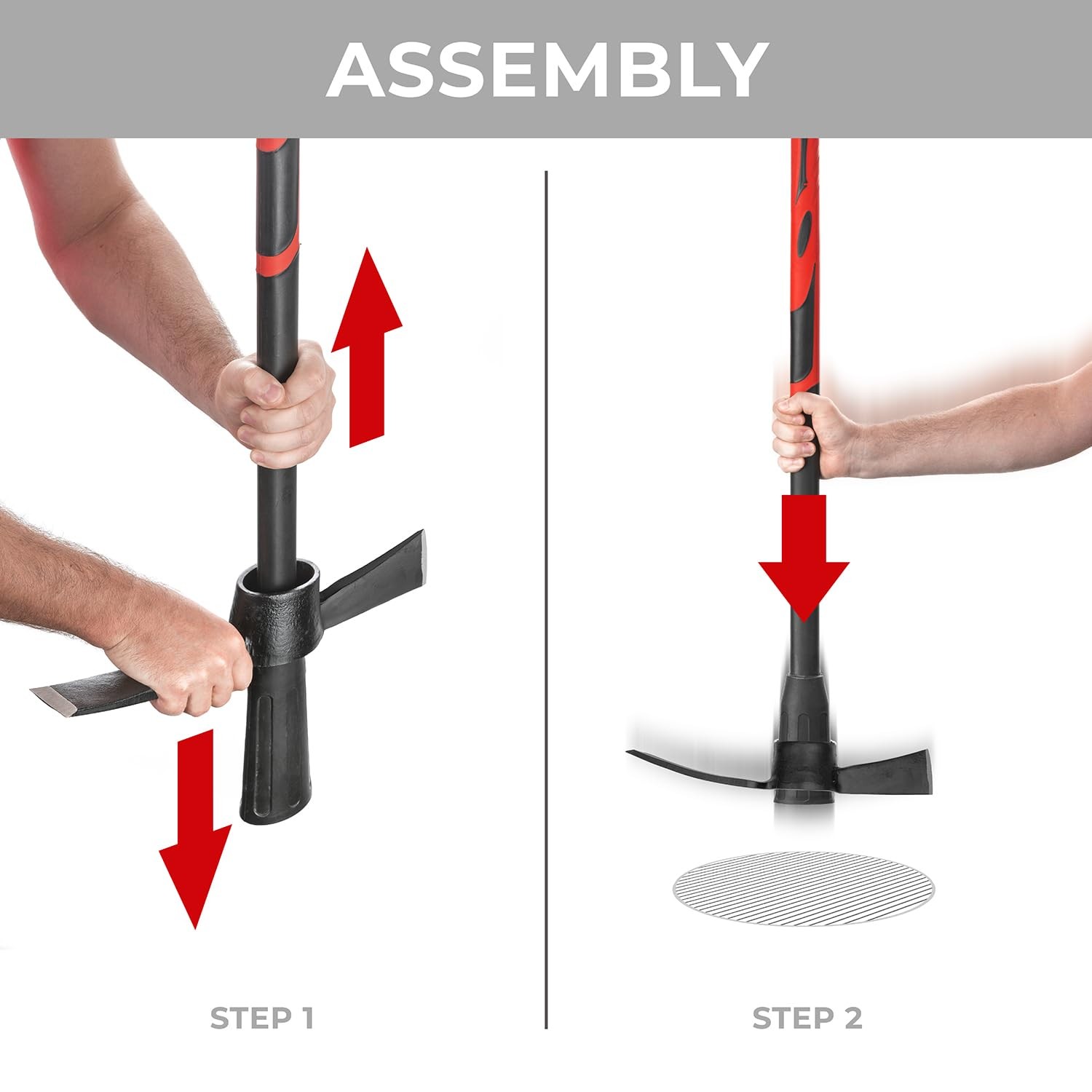 Cutter Mattock - 36” Digging Tool for Gardening with Cutter & Adze - Non-Slip...
