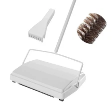 Carpet Floor Sweeper Manual Non-Electric Horsehair Brush Heavy Duty Pet Hair