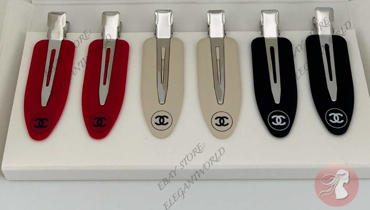 Beauté Hair Clip Set VIP Red Cream Black Logo Clips NWT AUTHENTIC NIP We interviewed our favorite VIP. She is eight years old  main image 4