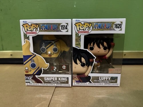 Funko Pop One Piece Exclusives Sniper King 1514 PRERELEASE & Uppercut Luffy 1620