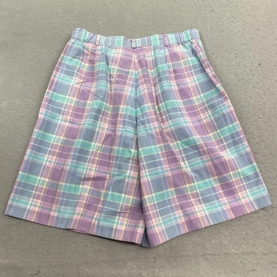 Vintage Jantzen Shorts Womens 16 Multicolor Plaid High Rise Pleated Golf Outdoor - Image 3 of 4
