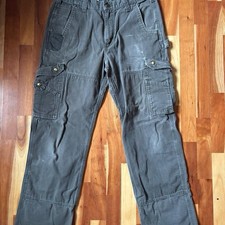 Carhartt Men's Gray Durable Cotton Cargo Work Pants Utility Multiple Pockets