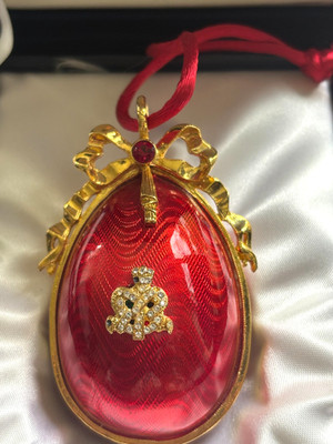 FABERGÉ PENDANT EGG ENEMAL DECORATION RED