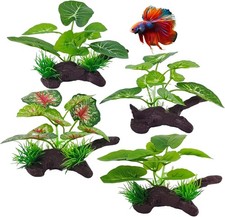 Silk Aquarium Plants for Betta Fish Tank Decor Plastic Plants Reptile Terrarium