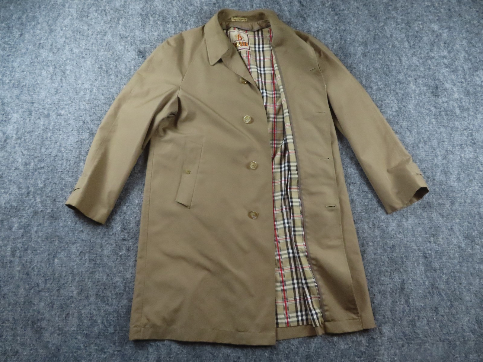 Vintage Baracuta Jacket Mens Chest 48" Khaki Flannel Lined Diolan Trench Coat