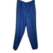 Pendleton Women's Flat Front Trousers Slacks Pants Size 10 Blue 100 Wool Lined