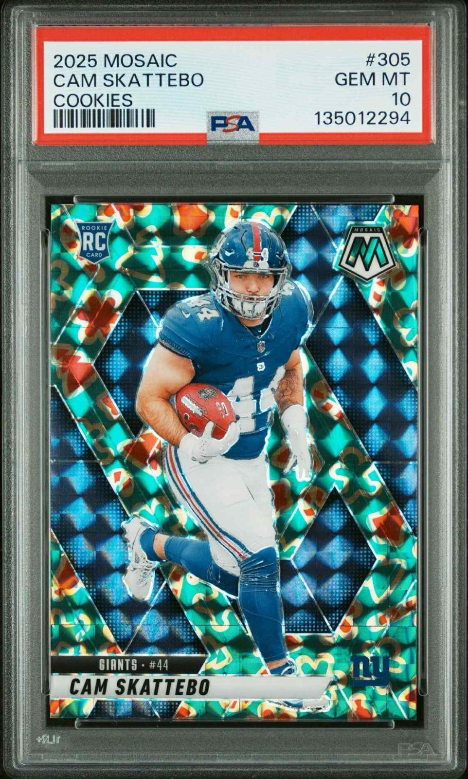 2025 Panini Mosaic Football- Cam Skattebo- Cookies- #305- SSP- PSA 10! 🔥 Pop 2