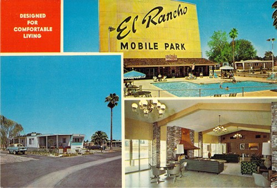 #ad 1964 CA Sacramento El Rancho Mobile Park Multi view Mint Unused Postcard 4x6 C52 $25.99