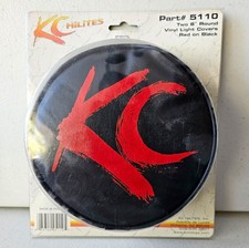 Kc Hilites 5110 6 Round Light Covers Red Black Vinyl Pair Nos Sealed