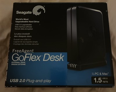 External Hard Drive Seagate FreeAgent GoFlex Desk 1.5 TB USB 2.0 PC & Mac