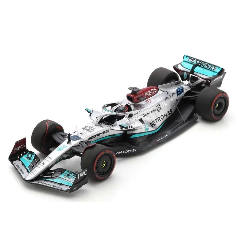 Spark Mercedes-AMG Petronas F1 W13 E Performance No.63 Bahrain GP 2022 - George Russell 1:18 Voiture Miniature - Argentée (18S746)