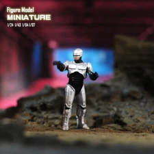 1/64 RoboCop Gun Man Scene Miniatures Figures Doll For Cars Vehicles Model Toy