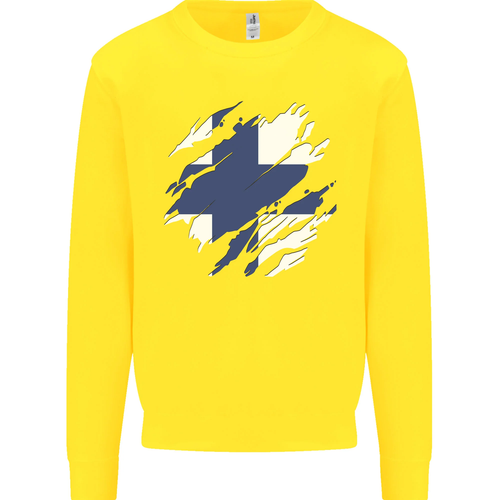 Torn Finland Flag Finnish Day Football Kids Sweatshirt Jumper - Picture 32 of 89