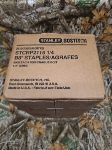 Stanley Bostitch Stcrp 2115 1/4" B8 staples 14 Boxes 5000 per box.
